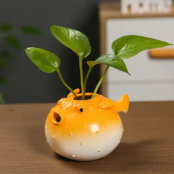 Poisson en céramique succulente planteur Globefish poterie bonsaï Pot Cactus plante Pot de fleurs Air