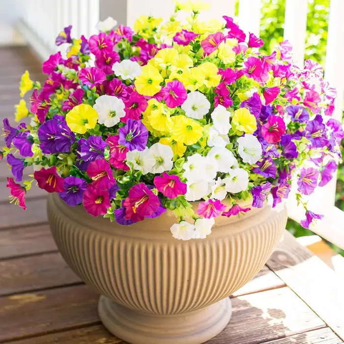 8 pièces de fleurs artificielles avec protection UV - adaptées aux décorations intérieures et extérieures