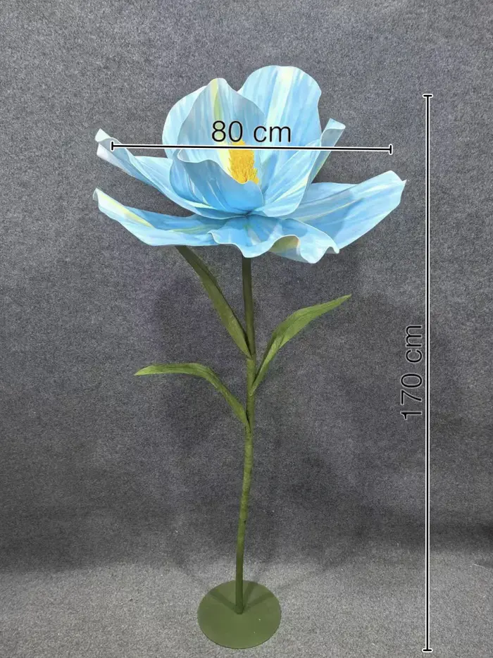 Fleur artificielle géante en mousse Hibiscus de 170 cm avec support pour événements