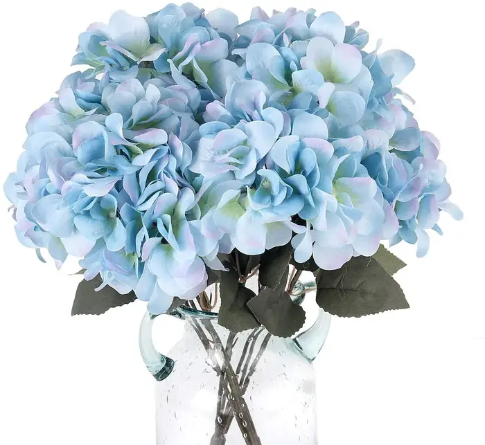 Fleurs artificielles d'hortensia en soie avec 5 grandes têtes, Bouquet pour décoration de fête de ma
