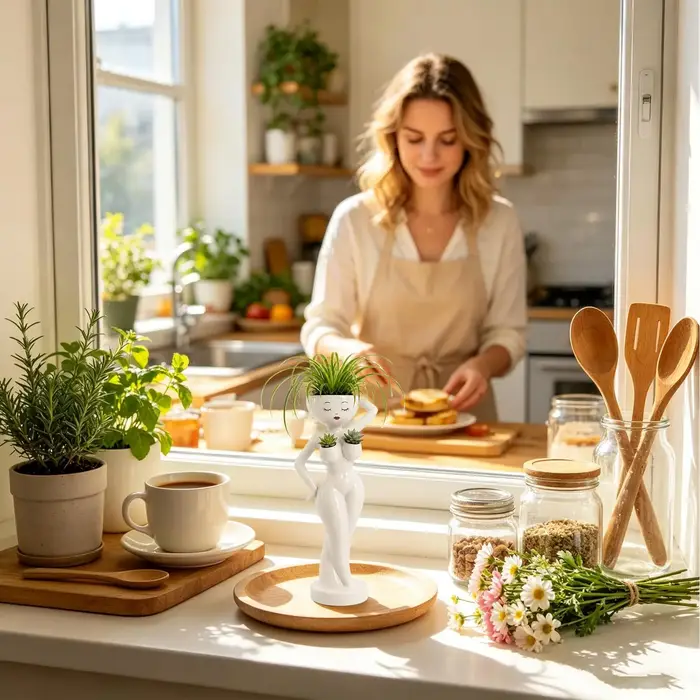Pot de fleurs amusant en résine en forme de corps féminin pour cactus et succulentes, décoration pour la maison, le balcon, le bureau et le plan de travail.
