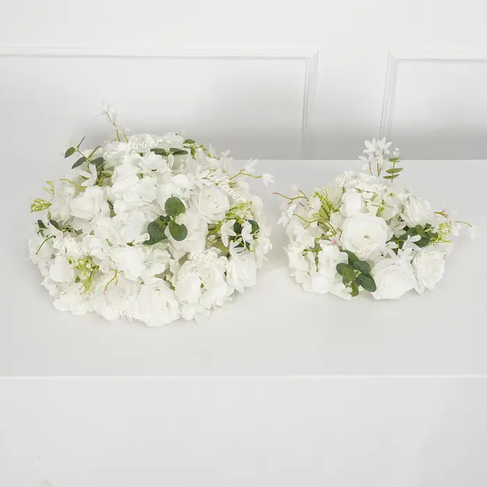 Nouvelle Boule de fleurs artificielles en forme de cœur d'orchidée champagne de 45 cm pour décoration de mariage