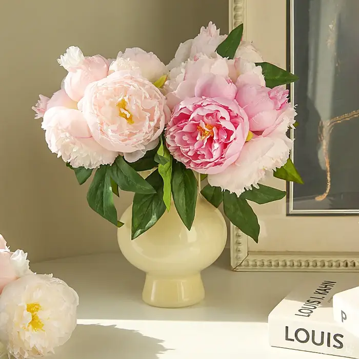 Bouquet de pivoines roses artificielles