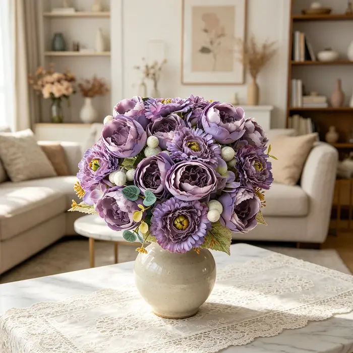 Fleurs Artificielles en Soie Rose Vénus pour Festival