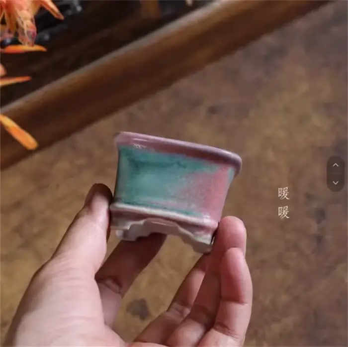 Pot à bonsaï émaillé en céramique