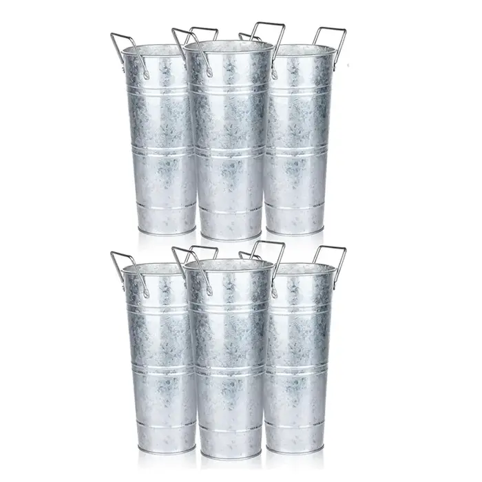 Barre de fleurs en seau galvanisé SOFT-6 pièces