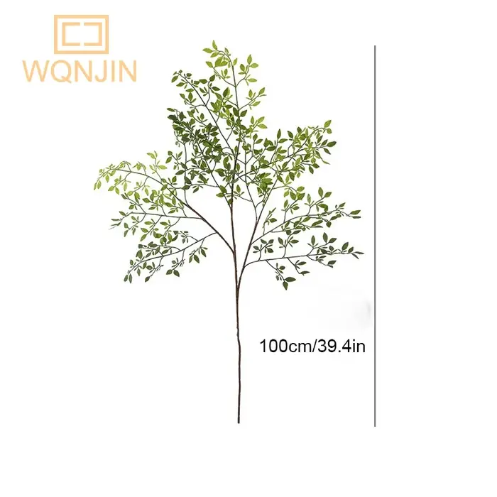 Fleur artificielle plante verte Nandina feuilles de Silicone