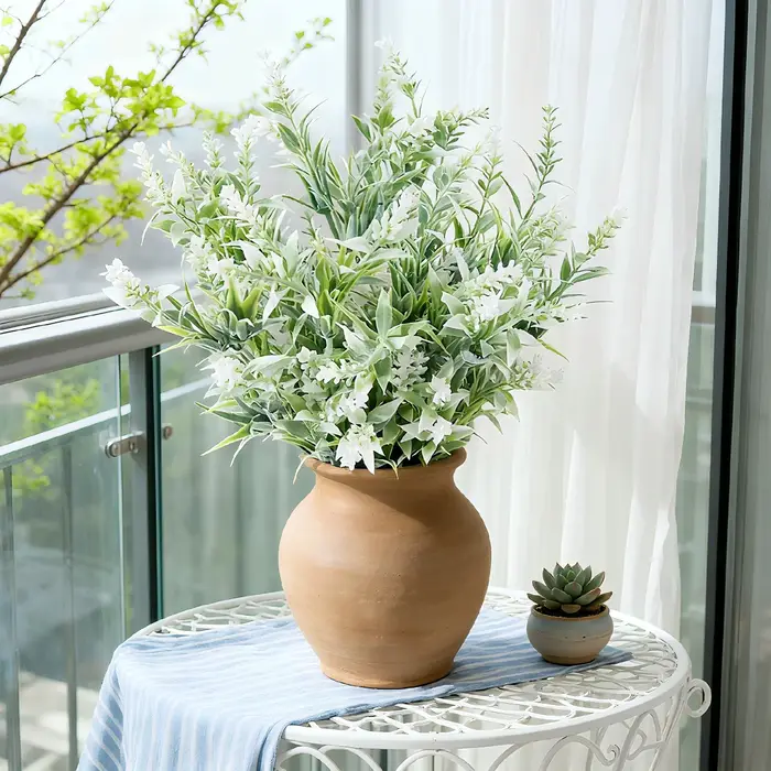 8 Têtes Fleurs Artificielles En Plastique Lavande De Mariage Décoratives Couronnes Homr Vase pour Maison Scrapbook Saint Valentin