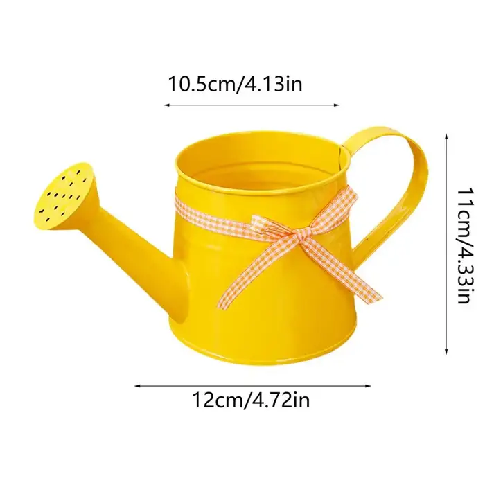 Mini arrosoir 1L en métal avec tête de pulvérisation et ruban à carreaux
