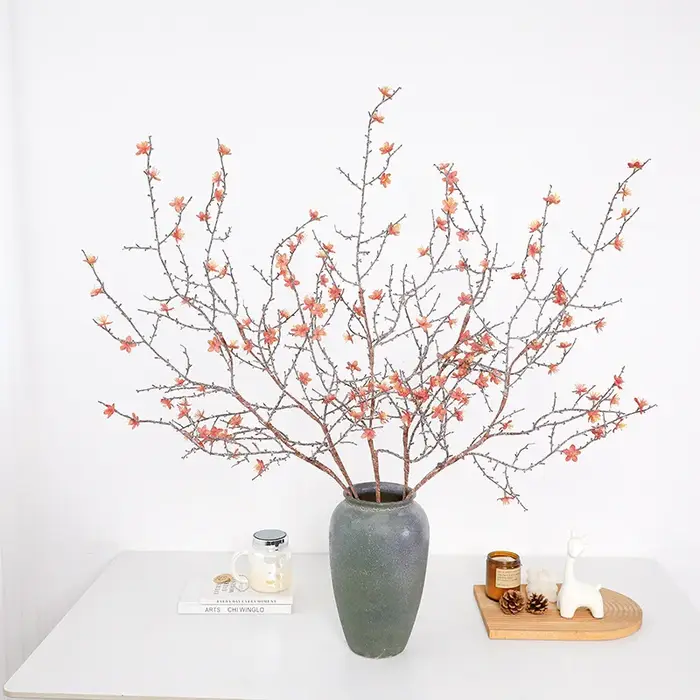 4 pièces de branches de pruniers d'hiver artificielles de 120 cm