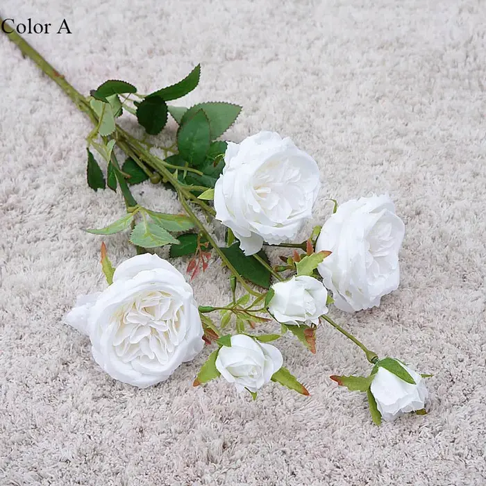Branches de roses artificielles en soie
