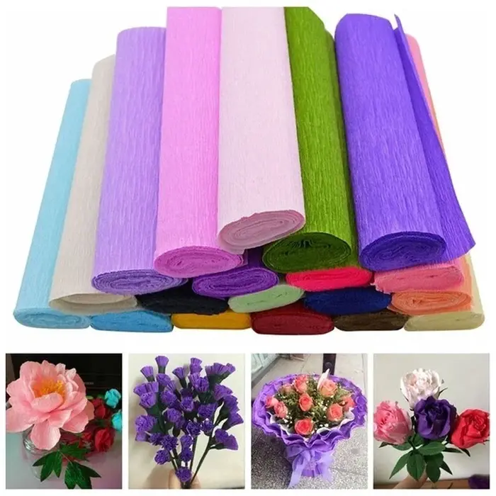 Papier crépon coloré fait à la main