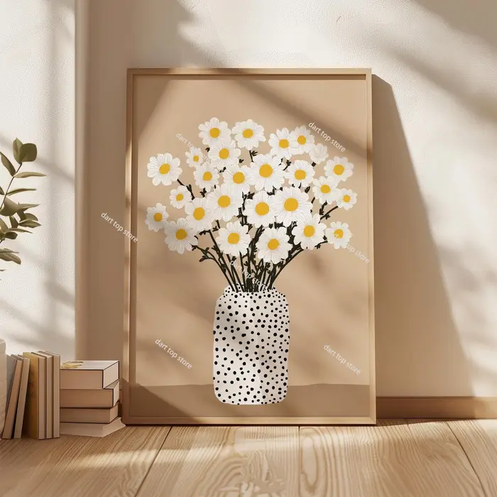 Affiche murale décorative bohème avec impression florale, art floral printemps/été, décoration pour 