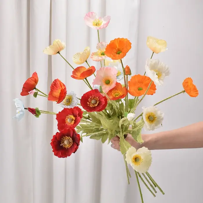 Fleurs artificielles pavot