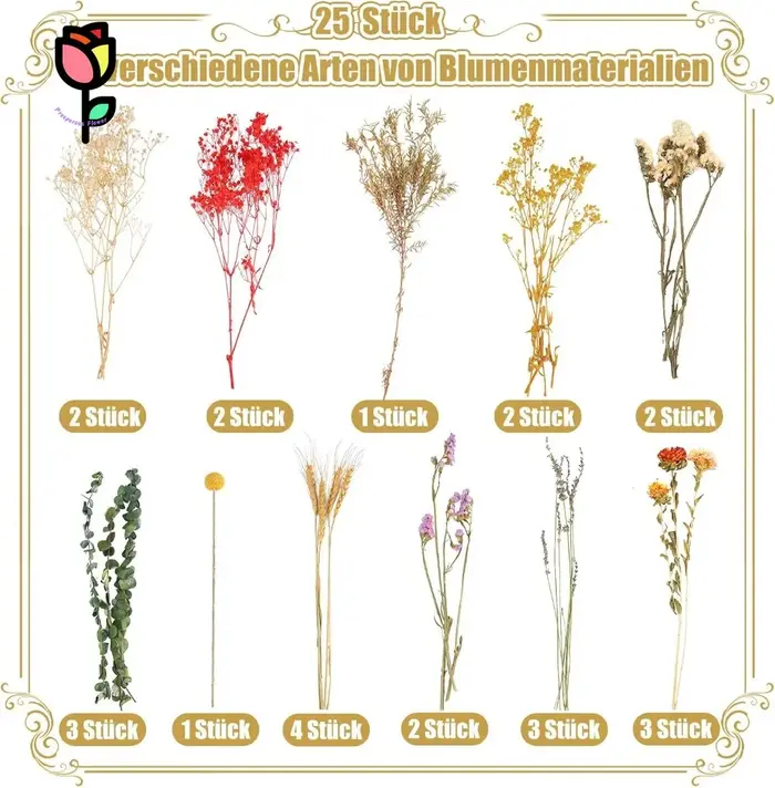 Bouquet de fleurs séchées naturelles 42 cm