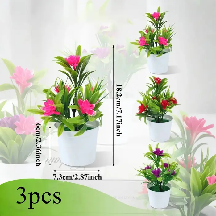 Plantes artificielles en pot, décorations de fête d'anniversaire, fausses plantes en pot pour la mai