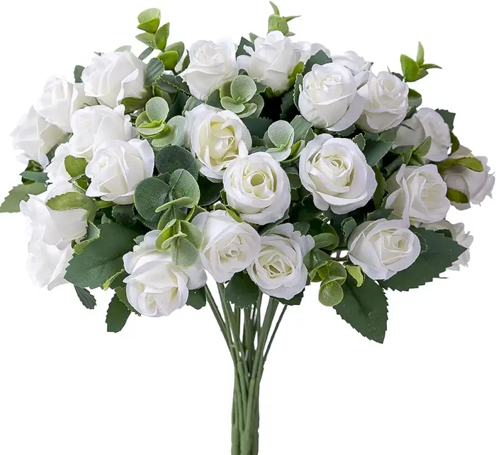 Bouquet de roses artificielles en soie