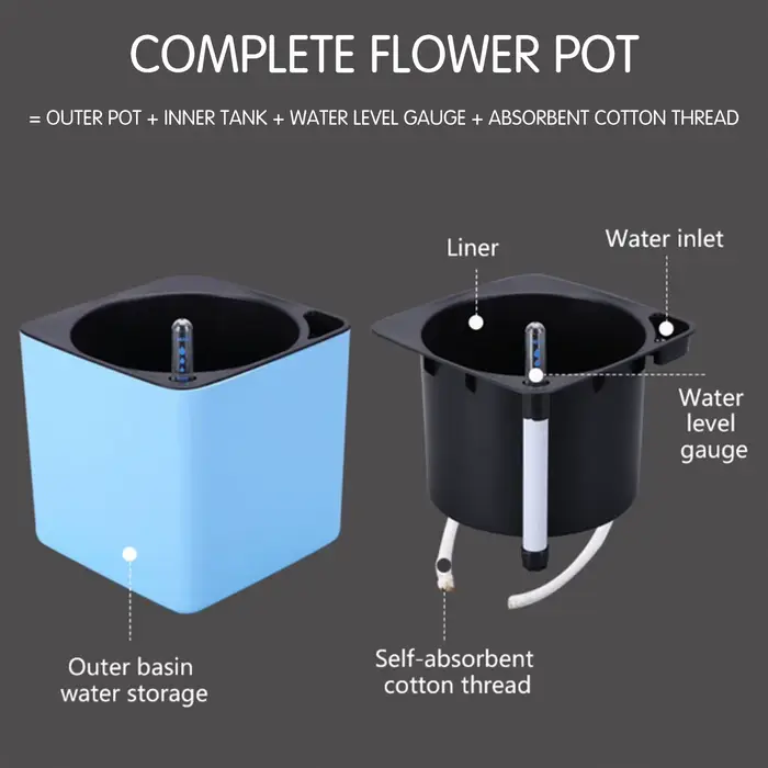 Pot de fleurs paresseux de 3 tailles