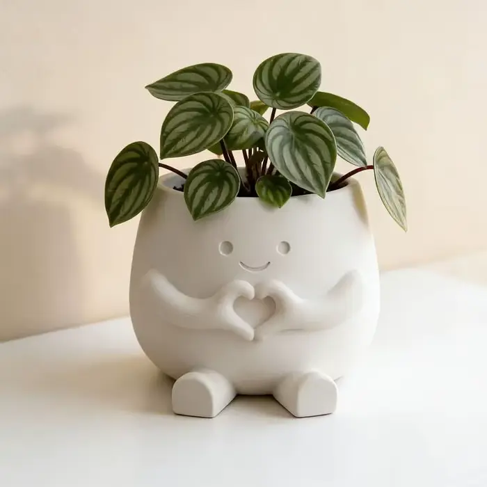 Pot de fleurs en résine en forme de tête de fleur mignon, pour intérieur et extérieur, design unique