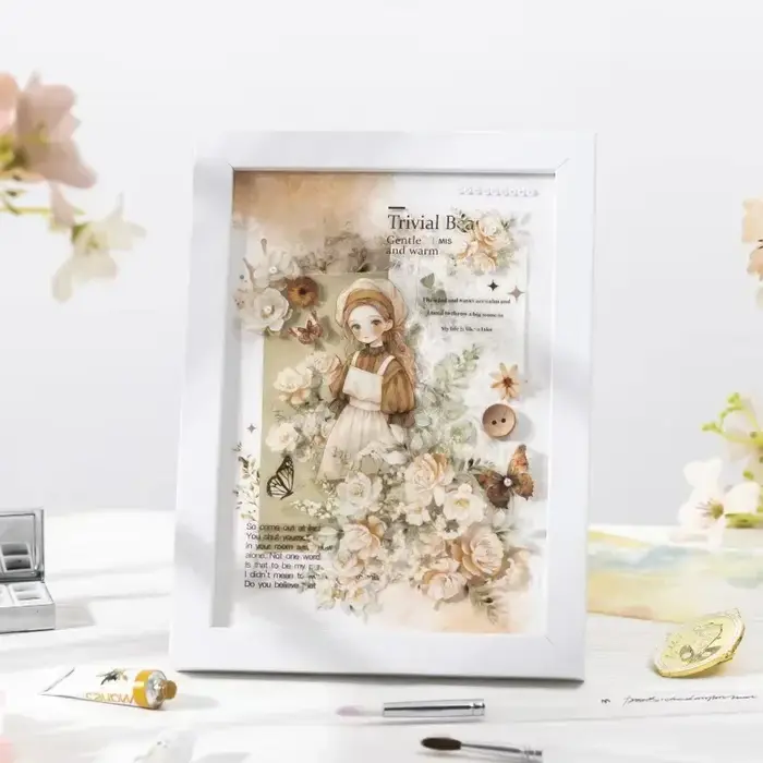 20 pièces épissage fleur langue matériel anglais main compte journal Scrapbook couleur encre autocollants pack motif