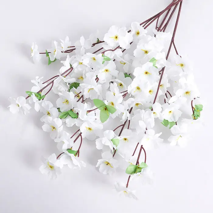 Bouquet de fleurs artificielles en soie, fleurs de pêcher, pour décoration de la maison, jardin, déc