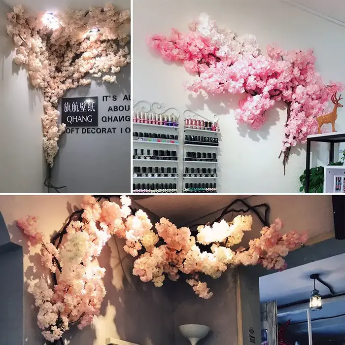 Ensemble de fleurs de cerisier artificielles