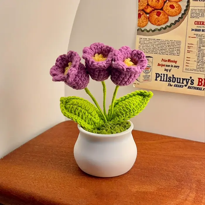 Fleurs au Crochet, petites fleurs en pot mignonnes