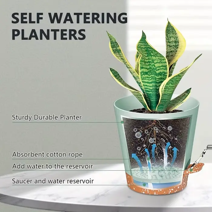 Pots de plantes d'intérieur à arrosage automatique