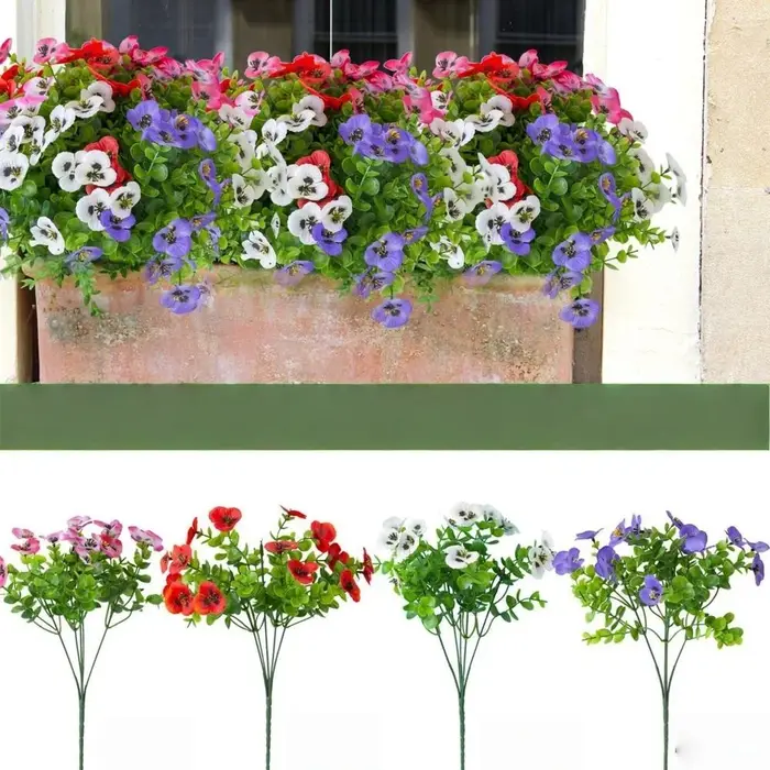 Fleurs en plastique pour décoration de jardin extérieur