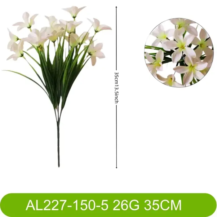 20 pièces de fleurs artificielles en soie, bouquet de magnolias et lys artificiels, décoration de re