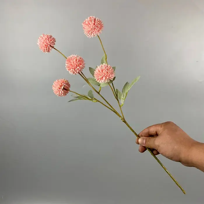 Fleurs artificielles bon marché à 5 têtes, chrysanthème, pissenlit, longue branche, pour décorations de mariage et de fête à domicile, fausses fleurs