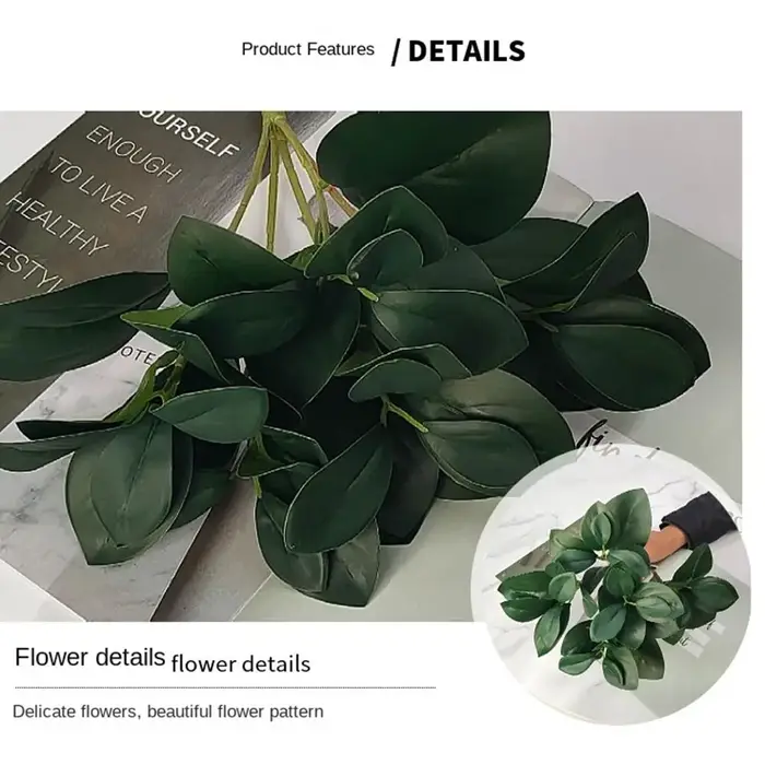 Plantes artificielles Acorn Peperomia 30 cm vertes, feuilles d'eucalyptus, arbustes artificiels de haute qualité pour le bureau