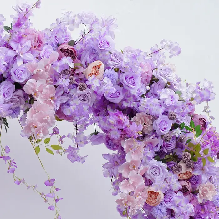 C8645 violet Rose cerisier fleur mariage arc décor Arrangement Floral signe
