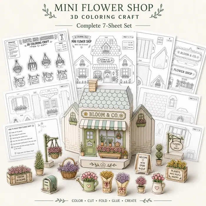 Kit de Bricolage Fleur en Papier DIY, Kit Artisanat Maison 3D Origami, Ensemble de Papier Pliable Fa