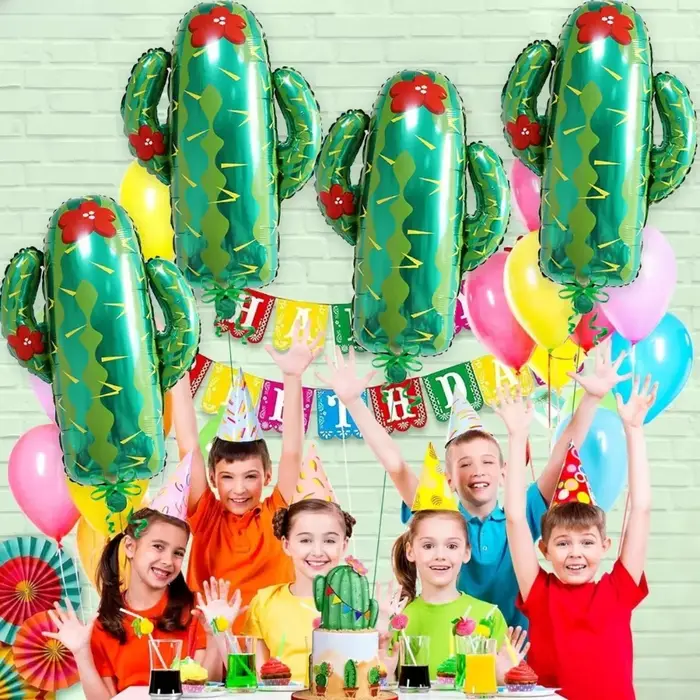 Ballons en aluminium en forme de cactus, plante tropicale, pour décorations de fête d'anniversaire hawaïenne