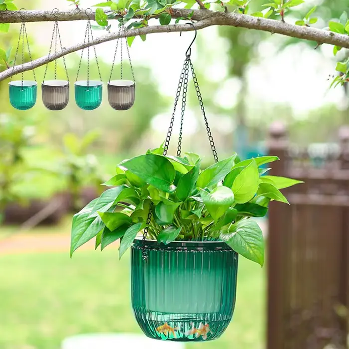 Pot de fleurs auto-arrosant pour décoration de jardin avec trous de drainage