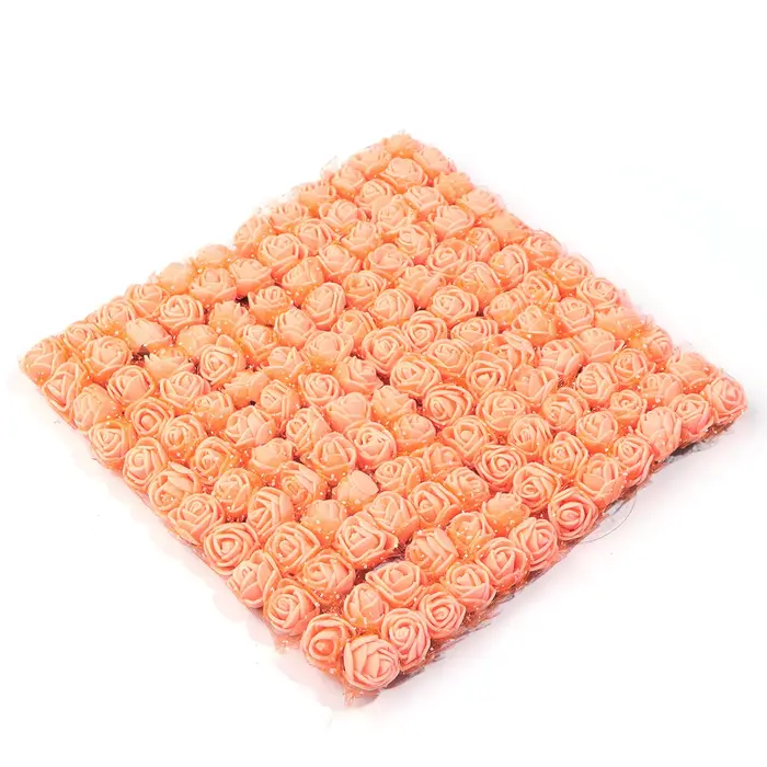    144 pièces 1.7 cm Mini dentelle Pe Rose mousse têtes de fleurs Bouquet pour mariage décoration d