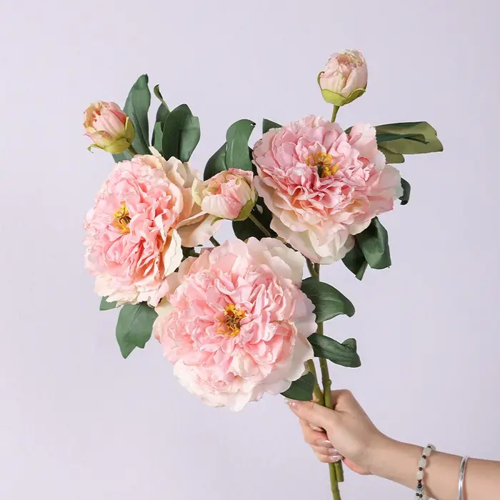 Fleurs artificielles pivoine Rose fleurs en soie pour mariage bureau salle fête maison Bouquet faux arrangements de fleurs Table décor à la maison