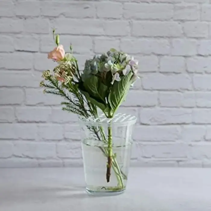 Support de composition florale DIY avec grille d'insertion pour arrangements floraux