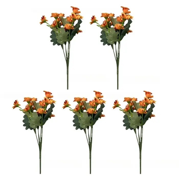 Arrangement de fleurs artificielles Chrysanthème Coucher de soleil pour balcon, jardin, terrasse, dé