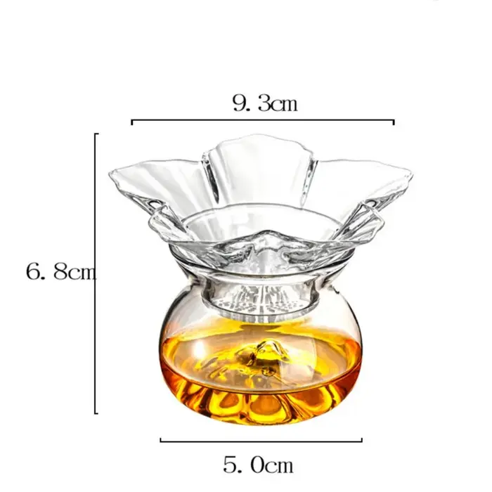 Passoire à thé en verre à fleurs avec Base de support