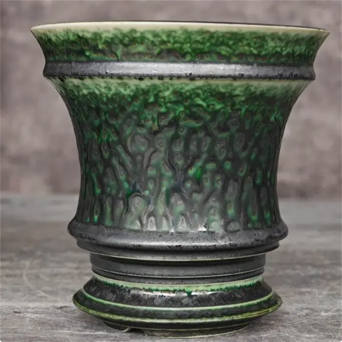 Pot en porcelaine vert algue pour plantes grimpantes