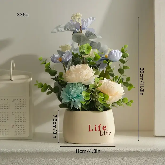 Plante artificielle décorative en pot de petite taille, bonsaï vert Faux de Style nordique pour déco