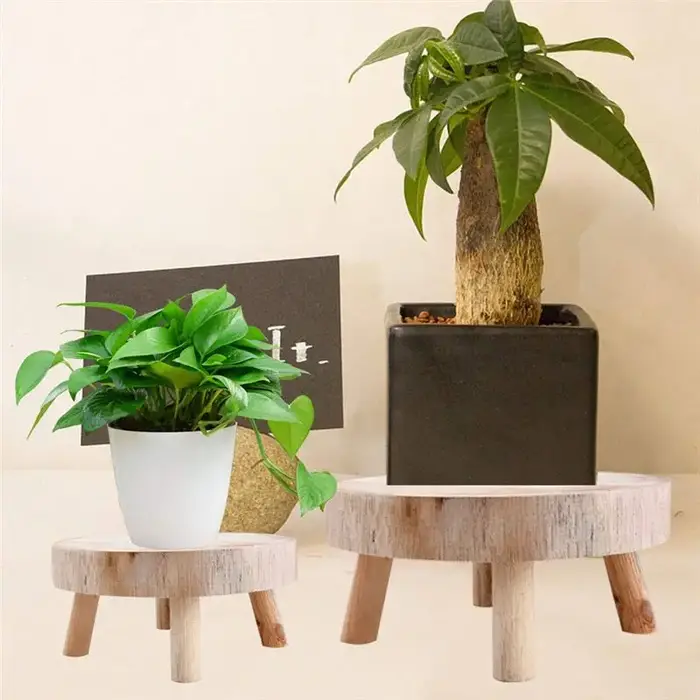 Tendance chaude-Mini tabouret en bois présentoir plante support décoratif