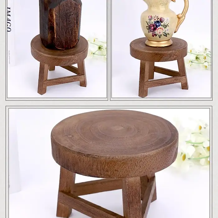 Tabourets bas en bois, petit banc