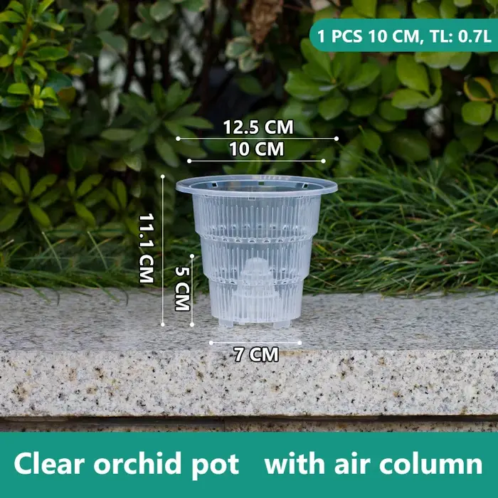 Pots d'orchidées à double couche Meshpot avec trous – Jardinières en plastique imitant la céramique,