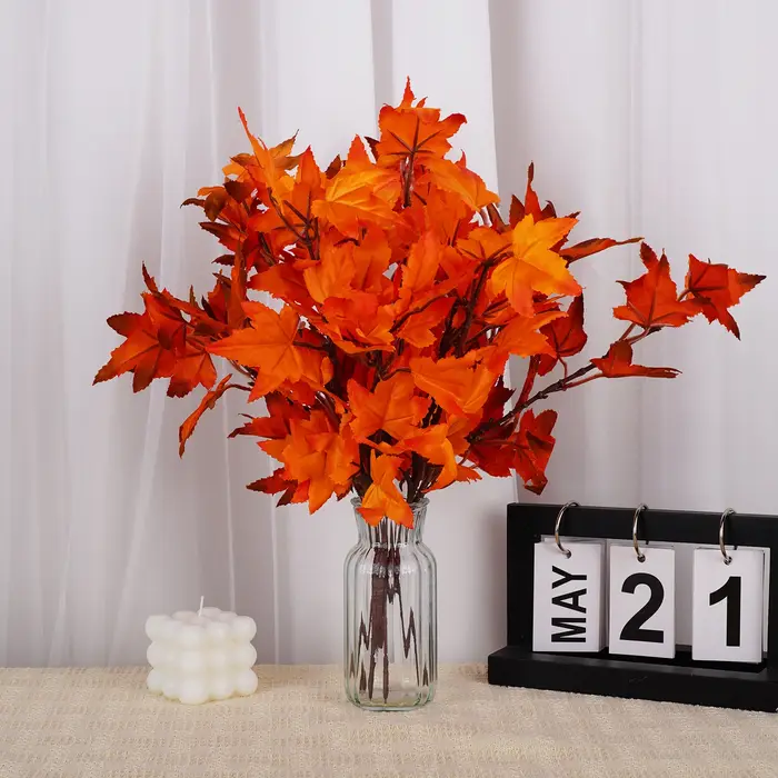 Feuilles d'érable artificielles, Arrangement floral d'automne, décor de récolte de Thanksgiving, fête à domicile, Halloween, décoration de centres de table de mariage