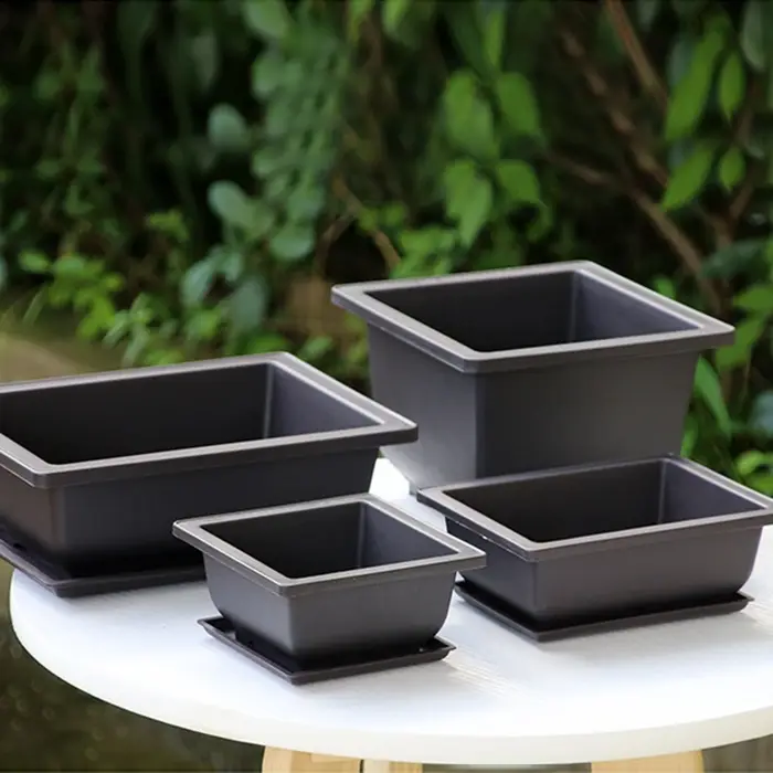Plateau rectangulaire en plastique pour pots de bonsaï