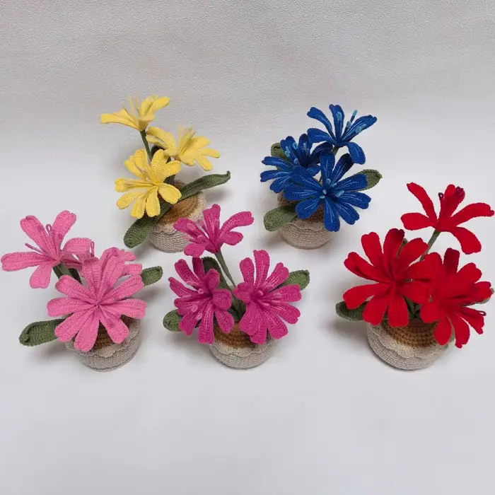 Vase à fleurs en Crochet