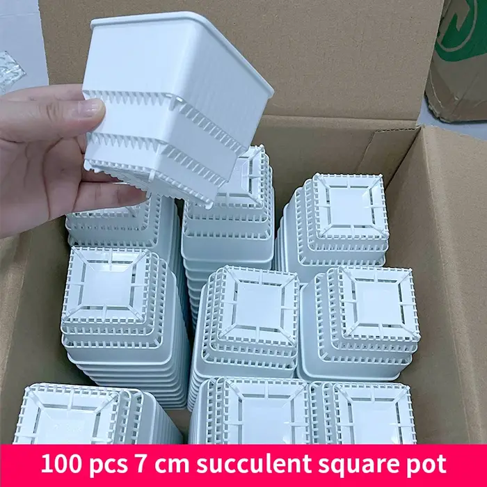 Pot de fleurs succulentes en plastique de 7 cm, 100 pièces, prix de gros, conteneur de plantation de